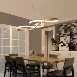 Pendente de Metal e Silicone Umi Dourado LED - 47W