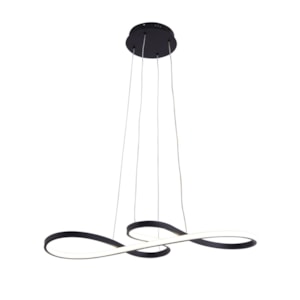Pendente de Metal e Silicone Umi  Preto LED - 47W