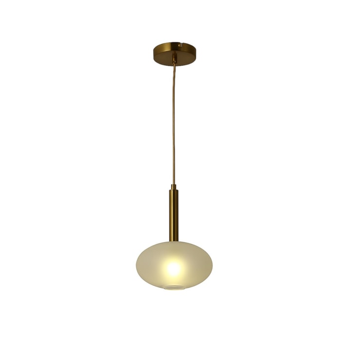 Pendente de Metal e Vidro Ame Dourado - 5W - Madel Home
