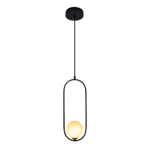 Pendente de Metal e Vidro Gude B Dourado - 5W 