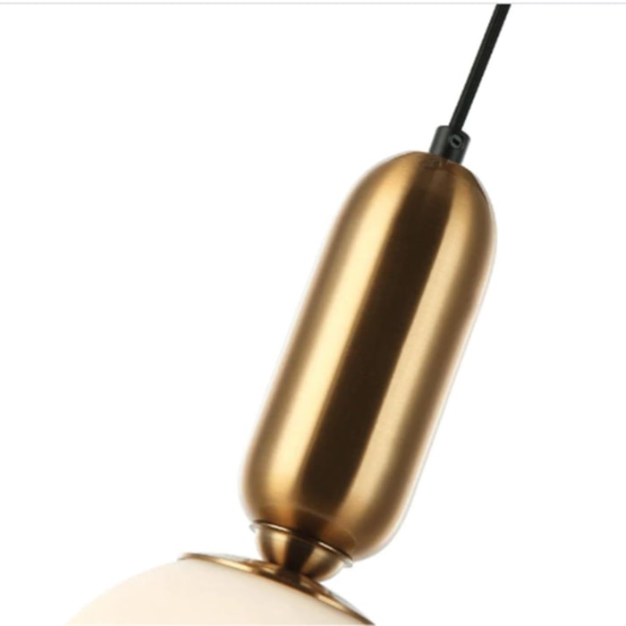 Pendente de Metal e Vidro Inori Dourado - 40W - Madel Home