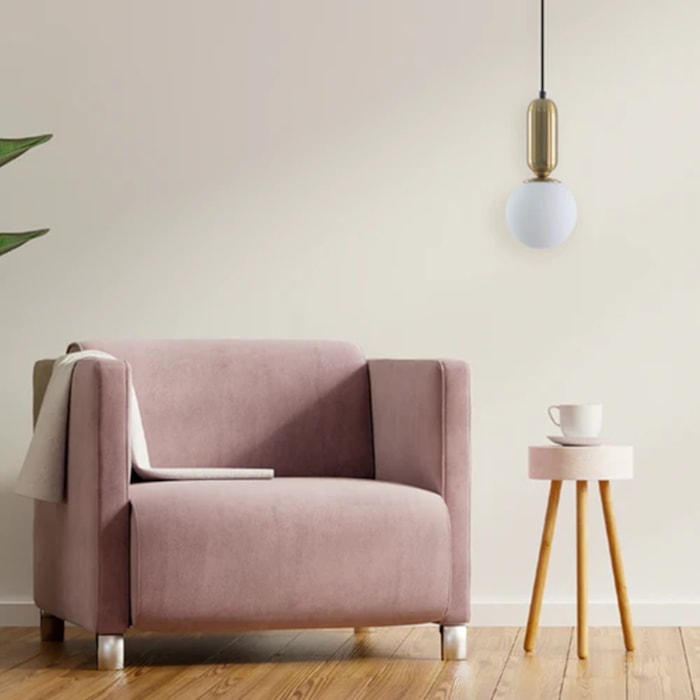 Pendente de Metal e Vidro Inori Dourado - 40W - Madel Home