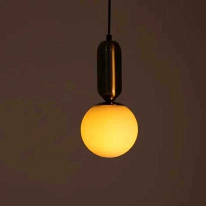 Pendente de Metal e Vidro Inori Dourado - 40W - Madel Home