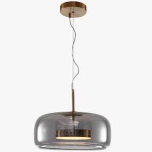 Pendente de Metal e Vidro Naru Bronze LED - 8W