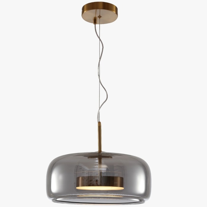 Pendente de Metal e Vidro Naru Bronze LED - 8W - Madel Home