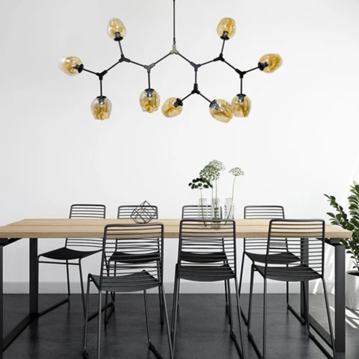 Pendente de Metal e Vidro Orbe Dourado - 400W - Madel Home