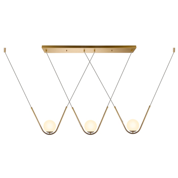 Pendente de Metal e Vidro Oscar Dourado - 25W - Madel Home