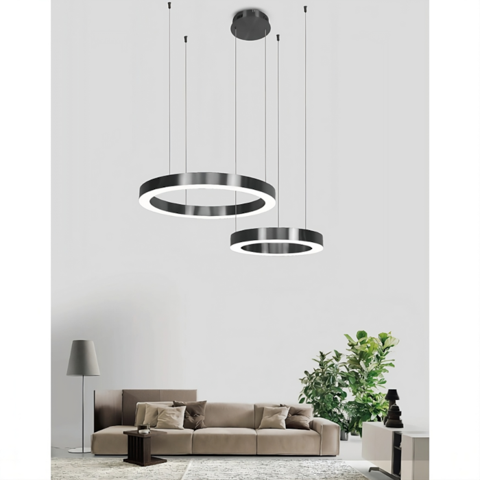 Pendente de Metal Mika Preto LED - 63W - Madel Home
