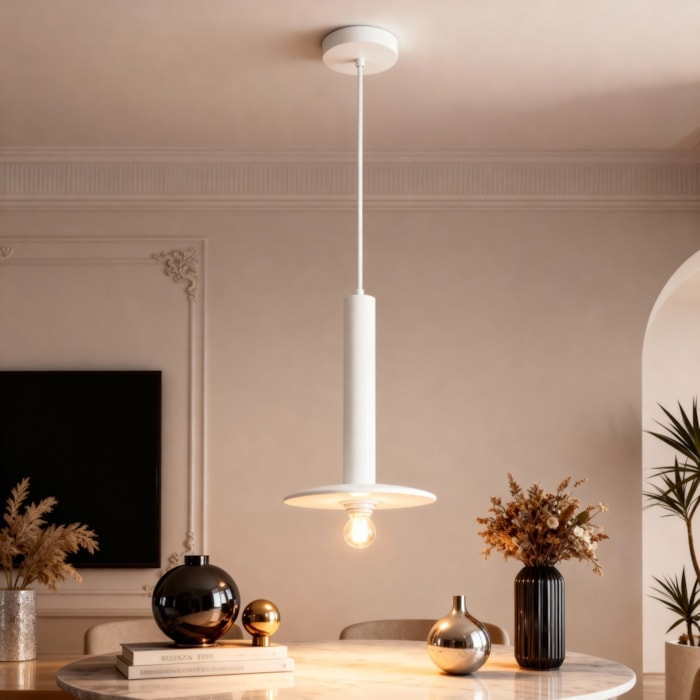 Pendente de Metal Toshi Off-White - 40W - Madel Home