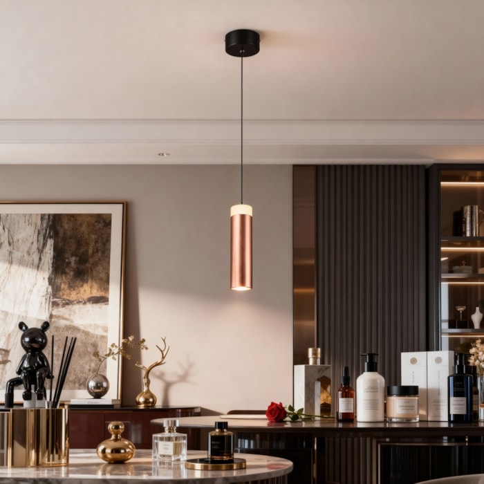 Pendente de Metal Yuna Dourado LED - 7W - Madel Home