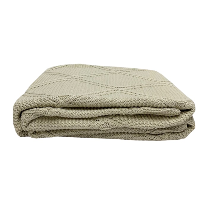 Peseira Tricot Casal Toronto Bege 180x70cm - Madel Home