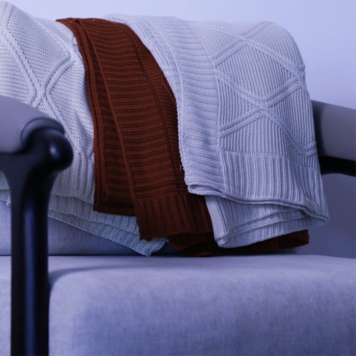 Peseira Tricot King Toronto Bege 260x70cm - Madel Home