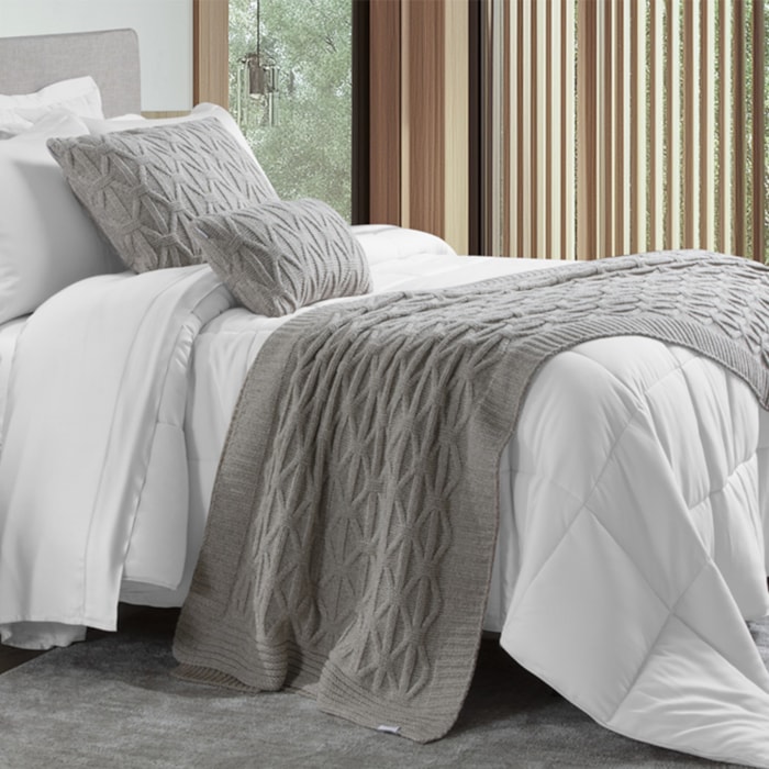 Peseira Tricot Mousse Crystal Joy Linho Kacyumara 220x70cm - Madel Home