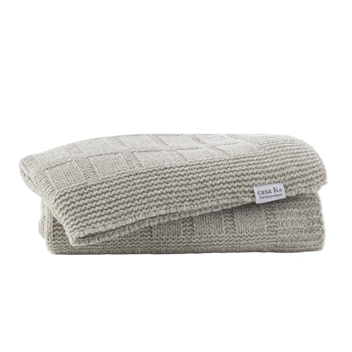 Peseira Tricot Mousse Quartzo Joy Linho Kacyumara 220x70cm - Madel Home