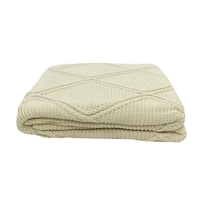 Peseira Tricot Queen Toronto Off-White 230x70cm - Madel Home