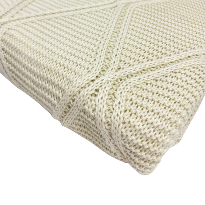 Peseira Tricot Queen Toronto Off-White 230x70cm - Madel Home
