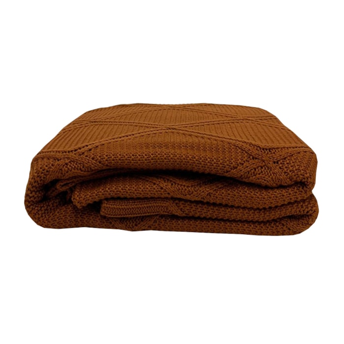 Peseira Tricot Queen Toronto Terracota 230x70cm - Madel Home
