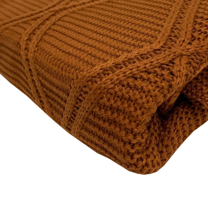 Peseira Tricot Queen Toronto Terracota 230x70cm - Madel Home