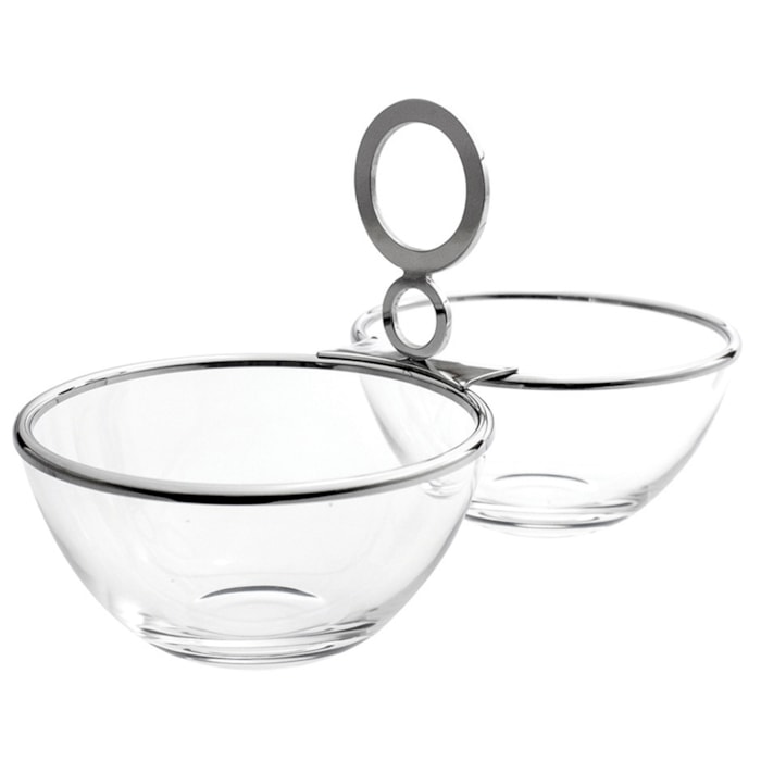 Petisqueira Duplo De Vidro Venezia Inox Riva - Madel Home