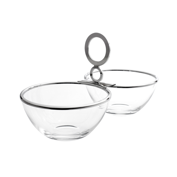 Petisqueira Duplo De Vidro Venezia Inox Riva - Madel Home
