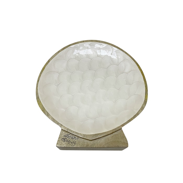 Petisqueira Formato Peixe Redondo Off White - 22cm - Madel Home