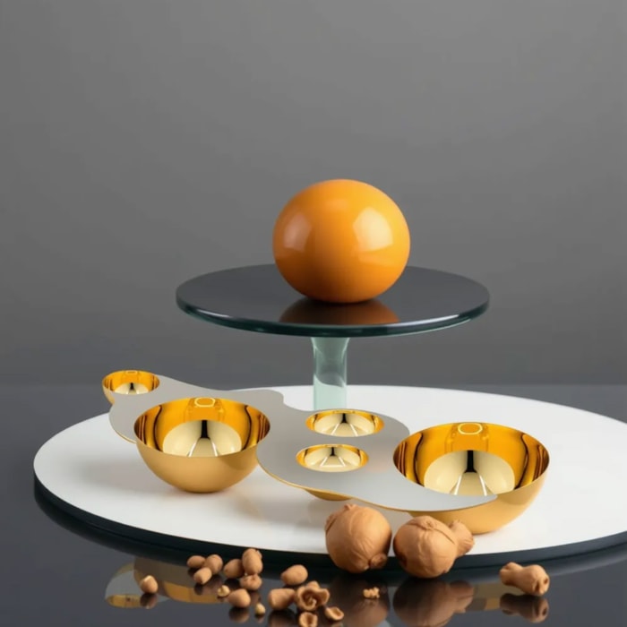 Petisqueira Luna Ouro Riva - 54cm - Madel Home