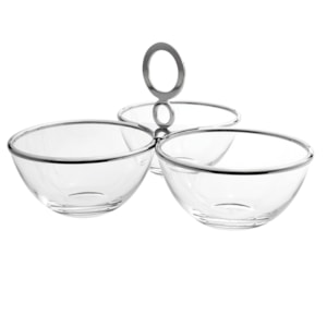 Petisqueira Triplo De Vidro Venezia Inox Riva
