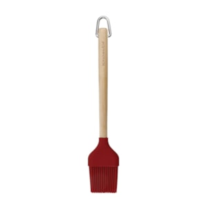 Pincel Culinário em Silicone com Cabo em Madeira Vermelho KitchenAid - 22cm