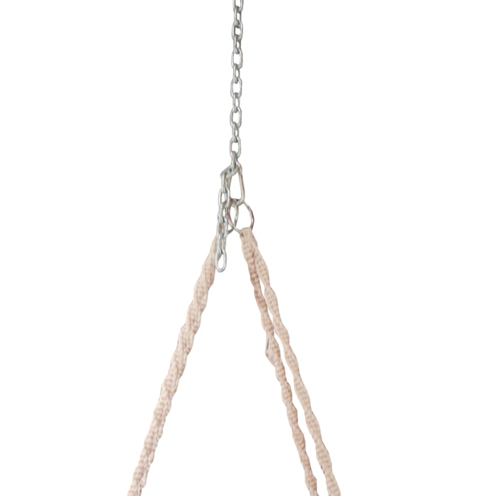 Poltrona de Pendurar com Almofada em Macramê Branco - 76x120cm - Madel Home