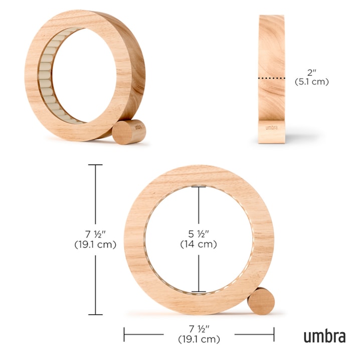 Porta Anel Ferris Madeira Natural Umbra - 20cm - Madel Home