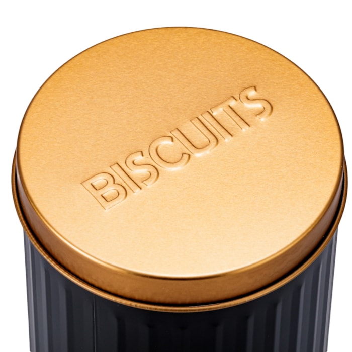 Porta Biscoito de Ferro Preto e Cobre - 17cm - Madel Home