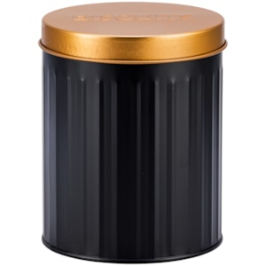 Porta Biscoito de Ferro Preto e Cobre - 17cm