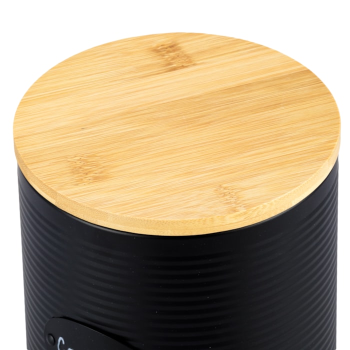 Porta Cookies de Ferro Preto Tampa Madeira - 19cm - Madel Home