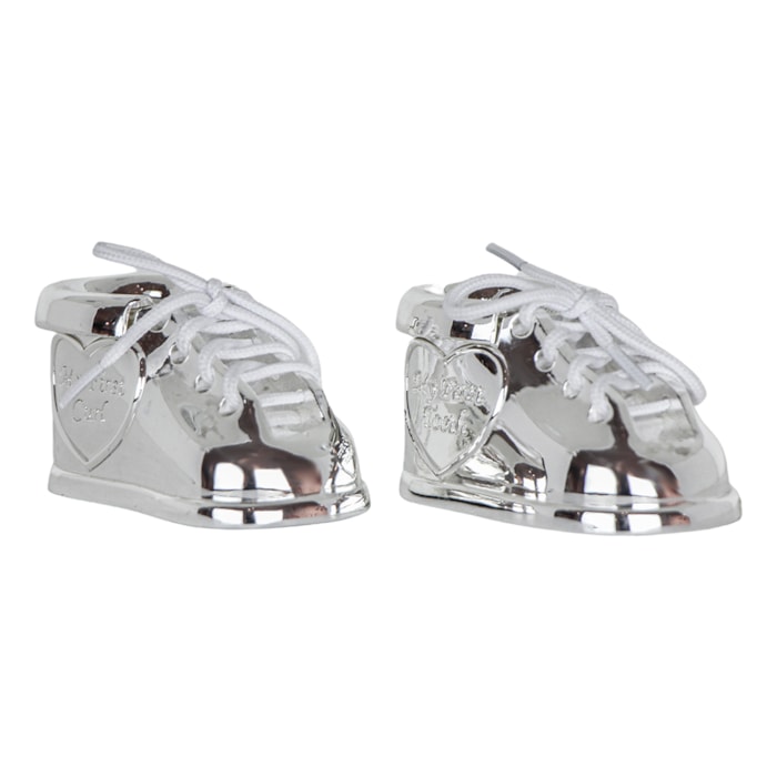 Porta Dente e Cacho Sapatinho Metal Branco - 2 Peças - Madel Home