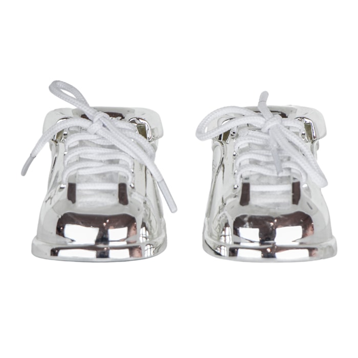 Porta Dente e Cacho Sapatinho Metal Branco - 2 Peças - Madel Home