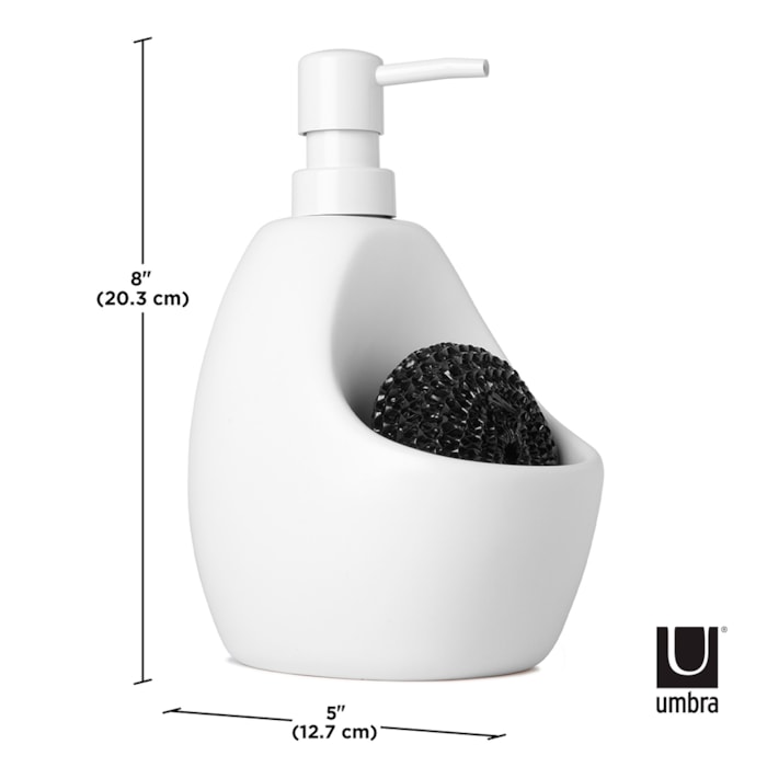 Porta Detergente Esponja Joey Cerâmica Umbra Branco - Madel Home