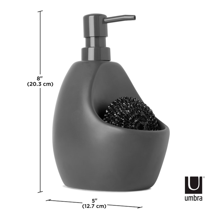 Porta Detergente Esponja Joey Cerâmica Umbra Cinza - Madel Home
