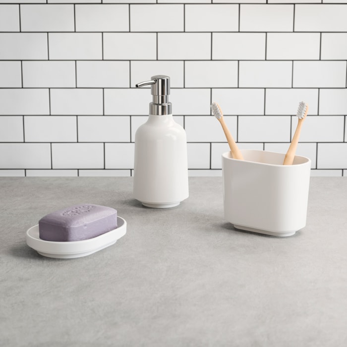 Porta Escova/Pasta Step Branco Umbra - Madel Home