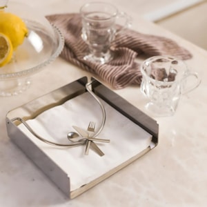 Porta Guardanapos Manuela Inox Horizontal Riva