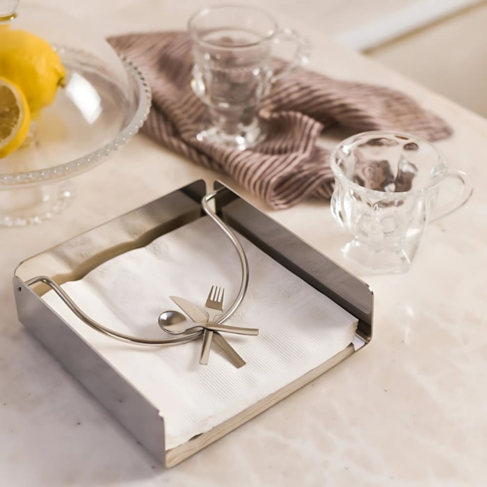 Porta Guardanapos Manuela Inox Horizontal Riva - Madel Home