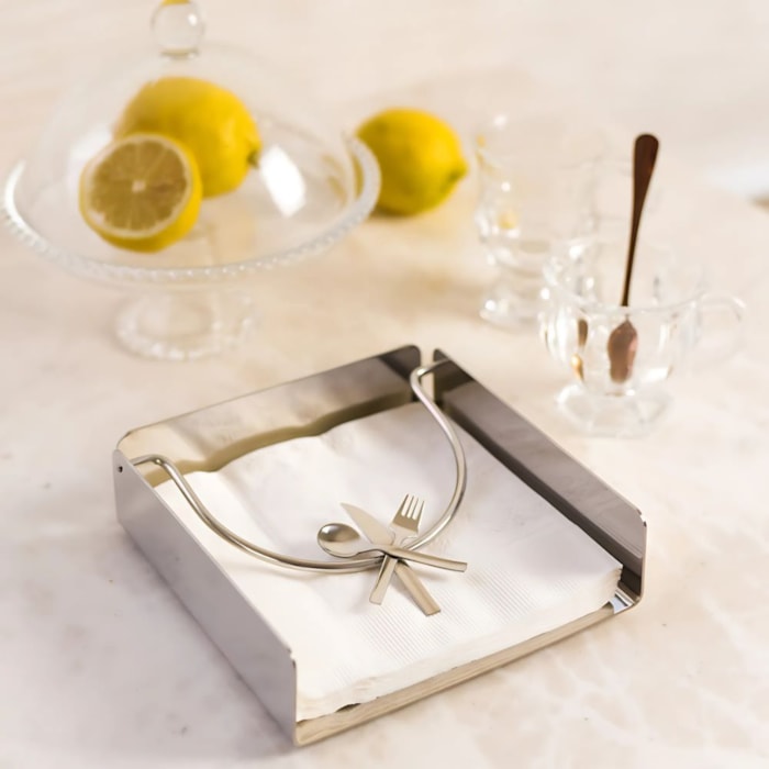Porta Guardanapos Manuela Inox Horizontal Riva - Madel Home