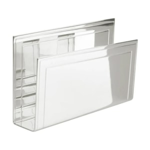 Porta Guardanapos Retangular com Friso Níquel St. James - 15cm