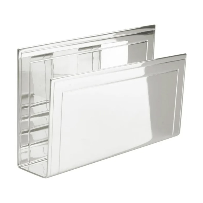 Porta Guardanapos Retangular com Friso Níquel St. James - 15cm - Madel Home