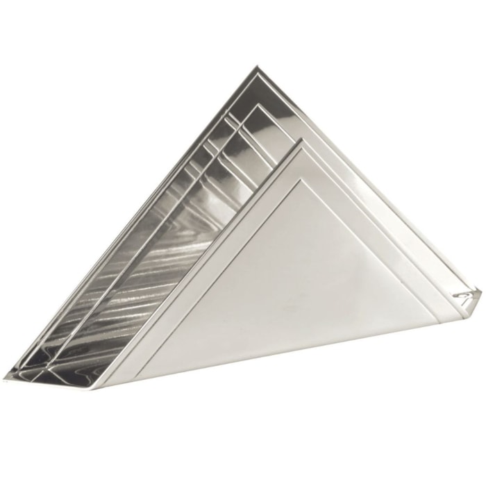 Porta Guardanapos Triangular com Friso 20x10 cm ST James Níquel - Madel Home