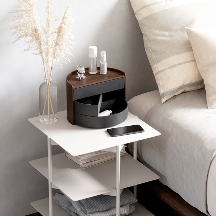 Porta Joia Moona Madeira Preto Noz Umbra - 18,42cm - Madel Home