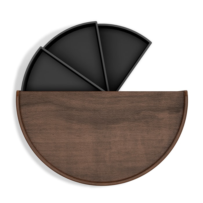 Porta Joia Moona Madeira Preto Noz Umbra - 18,42cm - Madel Home