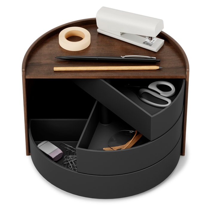 Porta Joia Moona Madeira Preto Noz Umbra - 18,42cm - Madel Home