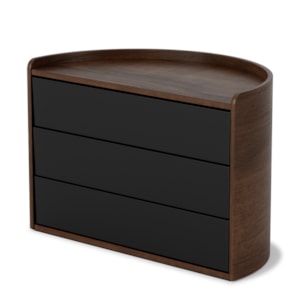 Porta Joia Moona Madeira Preto Noz Umbra - 18,42cm 