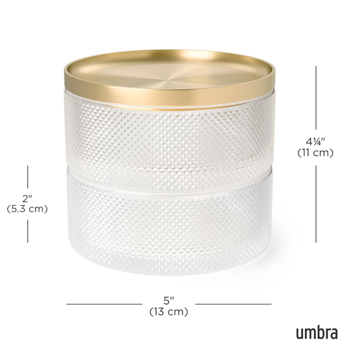 Porta Joias de Vidro Dourado Umbra - 11cm - Madel Home
