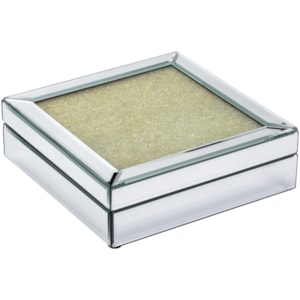 Porta Joias Espelhado com Tampa Brilho Champagne - 25cm